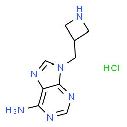 ChemSpider 2D Image | 9-(3-Azetidinylmethyl)-9H-purin-6-amine hydrochloride (1:1) | C9H13ClN6