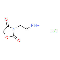 ChemSpider 2D Image | 3-(2-Aminoethyl)-1,3-oxazolidine-2,4-dione hydrochloride (1:1) | C5H9ClN2O3