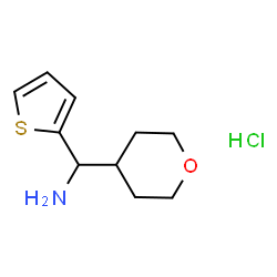 ChemSpider 2D Image | 1-(Tetrahydro-2H-pyran-4-yl)-1-(2-thienyl)methanamine hydrochloride (1:1) | C10H16ClNOS