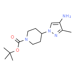 ChemSpider 2D Image | tert-butyl 4-(4-amino-3-methyl-1H-pyrazol-1-yl)piperidine-1-carboxylate | C14H24N4O2