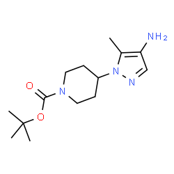 ChemSpider 2D Image | 2-Methyl-2-propanyl 4-(4-amino-5-methyl-1H-pyrazol-1-yl)-1-piperidinecarboxylate | C14H24N4O2