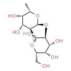 ChemSpider 2D Image | 2-O-(6-Deoxy-alpha-L-galactopyranosyl)-beta-L-galactopyranose | C12H22O10