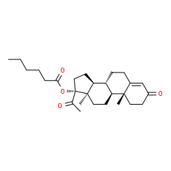ChemSpider 2D Image | (13alpha)-3,20-Dioxopregn-4-en-17-yl hexanoate | C27H40O4