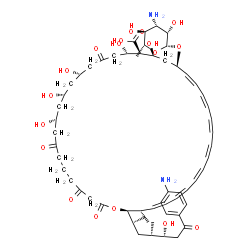 ChemSpider 2D Image | (10R,12S,14S,18S,19S,20S,22R,37S,38R)-22-[(3-Amino-3,6-dideoxy-beta-D-mannopyranosyl)oxy]-38-[(2S,4S,5S)-7-(4-aminophenyl)-5-hydroxy-4-methyl-7-oxo-2-heptanyl]-10,12,14,18,20-pentahydroxy-37-methyl-2,
4,8,16-tetraoxooxacyclooctatriaconta-23,25,27,29,31,33,35-heptaene-19-carboxylic acid | C59H84N2O18