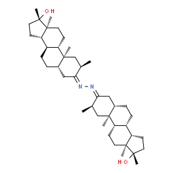 ChemSpider 2D Image | (2alpha,3Z,5alpha,17beta,2'alpha,3'Z,5'alpha,8'alpha,17'beta)-3,3'-[(1Z,2Z)-1,2-Hydrazinediylidene]bis(2,17-dimethylandrostan-17-ol) | C42H68N2O2