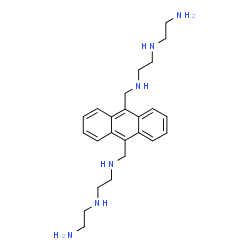 ChemSpider 2D Image | N~1~,N~1~'-[9,10-Anthracenediylbis(methylene)]bis[N~2~-(2-aminoethyl)-1,2-ethanediamine] | C24H36N6
