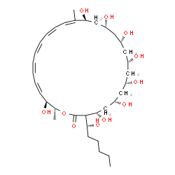 ChemSpider 2D Image | (4S,6S,8S,10R,12R,14R,16S,17Z,19Z,21Z,23Z,25Z,27S,28R)-4,6,8,10,12,14,16,27-Octahydroxy-3-[(1R)-1-hydroxyhexyl]-17,28-dimethyloxacyclooctacosa-17,19,21,23,25-pentaen-2-one | C35H58O11