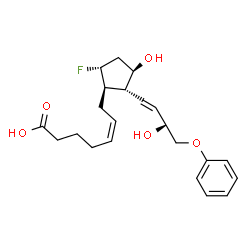 ChemSpider 2D Image | (5Z)-7-{(1R,2R,3R,5R)-5-Fluoro-3-hydroxy-2-[(3R)-3-hydroxy-4-phenoxy-1-buten-1-yl]cyclopentyl}-5-heptenoic acid | C22H29FO5