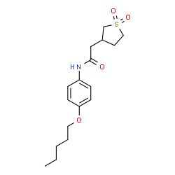 ChemSpider 2D Image | 2-(1,1-Dioxidotetrahydro-3-thiophenyl)-N-[4-(pentyloxy)phenyl]acetamide | C17H25NO4S