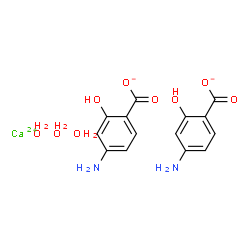 ChemSpider 2D Image | Calcium 4-amino-2-hydroxybenzoate hydrate (1:2:3) | C14H18CaN2O9
