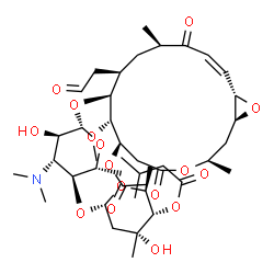 ChemSpider 2D Image | (2S,3S,4R,6S)-6-{[(2R,3S,4R,5R,6S)-6-{[(1S,3R,7R,8S,9S,10R,12R,14Z,16S)-7-Acetoxy-8-methoxy-3,12-dimethyl-5,13-dioxo-10-(2-oxoethyl)-4,17-dioxabicyclo[14.1.0]heptadec-14-en-9-yl]oxy}-4-(dimethylamino)
-5-hydroxy-2-methyltetrahydro-2H-pyran-3-yl]oxy}-4-hydroxy-2,4-dimethyltetrahydro-2H-pyran-3-yl 3-methylbutanoate | C42H67NO16