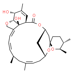 ChemSpider 2D Image | (1'R,2R,4'S,5S,6R,8'R,10'Z,13'R,14'Z,16'Z,20'R,21'R,24'S)-21',24'-Dihydroxy-5,6,11',13',22'-pentamethyl-3,4,5,6-tetrahydro-2'H-spiro[pyran-2,6'-[3,7,19]trioxatetracyclo[15.6.1.1~4,8~.0~20,24~]pentacos
a[10,14,16,22]tetraen]-2'-one | C31H44O7