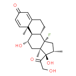 ChemSpider 2D Image | 14-fluoro-11?,17,21-trihydroxy-16?-methyl-8?,9?,14?-pregna-1,4-diene-3,20-dione | C22H29FO5