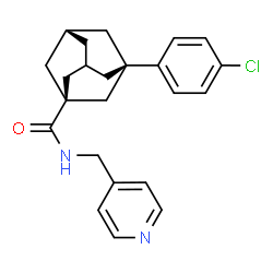 ChemSpider 2D Image | (1S,3R,5S)-3-(4-Chlorophenyl)-N-(4-pyridinylmethyl)-1-adamantanecarboxamide | C23H25ClN2O