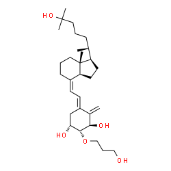 ChemSpider 2D Image | (1R,2R,3R,5E,7Z,20R)-2-(3-Hydroxypropoxy)-9,10-secocholesta-5,7,10-triene-1,3,25-triol | C30H50O5
