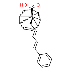 ChemSpider 2D Image | (1R,2R,3R,4S,5S,7S,8R,9S)-4-[(2E,4E)-5-Phenyl-2,4-pentadien-1-yl]tetracyclo[5.4.0.0~2,5~.0~3,9~]undec-10-ene-8-carboxylic acid | C23H24O2