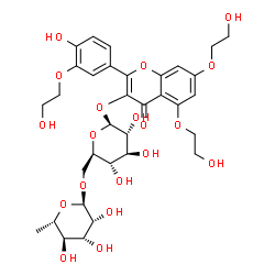 ChemSpider 2D Image | 3',5,7-tri-O-(?-hydroxyethyl)rutoside | C33H42O19