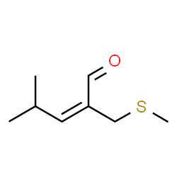 ChemSpider 2D Image | (E)-4-Methyl-2-[(methylthio)methyl]pent-2-enal | C8H14OS