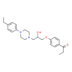 ChemSpider 2D Image | 1-(4-{3-[4-(4-Ethylphenyl)-1-piperazinyl]-2-hydroxypropoxy}phenyl)-1-propanone | C24H32N2O3