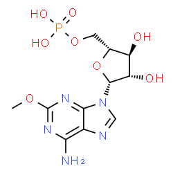 ChemSpider 2D Image | 2-methoxy-9-(5-O-phosphono-?-D-arabinofuranosyl)-9H-purin-6-amine | C11H16N5O8P