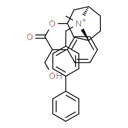 ChemSpider 2D Image | (1R,5R)-8-(4-Biphenylylmethyl)-3-[(3-hydroxy-2-phenylpropanoyl)oxy]-8-methyl-8-azoniabicyclo[3.2.1]octane | C30H34NO3
