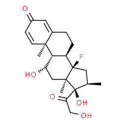ChemSpider 2D Image | 14-fluoro-11?,17,21-trihydroxy-16?-methylpregna-1,4-diene-3,20-dione | C22H29FO5