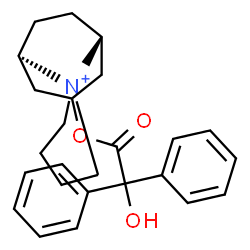 ChemSpider 2D Image | [(1R,5R)-spiro[8-azoniabicyclo[3.2.1]octane-8,1'-azolidin-1-ium]-3-yl] 2-hydroxy-2,2-diphenyl-acetate | C25H30NO3