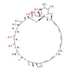 ChemSpider 2D Image | (1S,3R,4R,7R,9R,11R,15S,16R,17R,18S,33R,35S,36R,37S)-33-[(3-Amino-3,6-dideoxy-beta-D-mannopyranosyl)oxy]-1,3,4,7,9,11,17,37-octahydroxy-15,16,18-trimethyl-13-oxo-14,39-dioxabicyclo[33.3.1]nonatriacont
a-19,21,25,27,29,31-hexaene-36-carboxylic acid | C47H75NO17