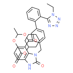 ChemSpider 2D Image | 2-DESETHOXY-2-OXO-1H-1-ETHYL CANDESARTAN CILEXETIL | C33H34N6O6