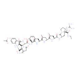 ChemSpider 2D Image | 5-Oxo-L-prolyl-L-histidyl-3-(1H-indol-2-yl)-L-alanyl-L-seryl-L-tyrosyl-D-leucyl-L-leucylarginyl-N-ethyl-L-prolinamide acetate (1:1) | C61H88N16O14