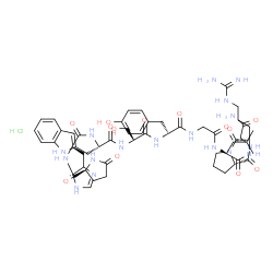 ChemSpider 2D Image | 5-Oxo-L-prolyl-L-histidyl-3-(1H-indol-2-yl)-L-alanyl-L-seryl-L-tyrosylglycylleucyl-L-arginyl-L-prolylglycinamide hydrochloride (1:1) | C55H76ClN17O13
