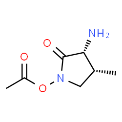 ChemSpider 2D Image | (3R,4R)-1-Acetoxy-3-amino-4-methyl-2-pyrrolidinone | C7H12N2O3