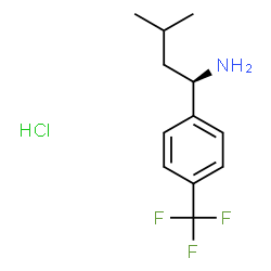 ChemSpider 2D Image | (1R)-3-Methyl-1-[4-(trifluoromethyl)phenyl]-1-butanamine hydrochloride (1:1) | C12H17ClF3N