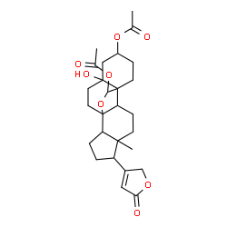 ChemSpider 2D Image | 3,19-Diacetoxy-5-hydroxy-8,19-epoxycard-20(22)-enolide | C27H36O8