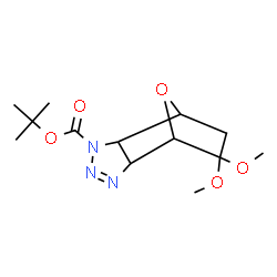 ChemSpider 2D Image | Tert-butyl 5,5-dimethoxy-3a,4,5,6,7,7a-hexahydro-1H-4,7-epoxy-1,2,3-benzotriazole-1-carboxylate | C13H21N3O5