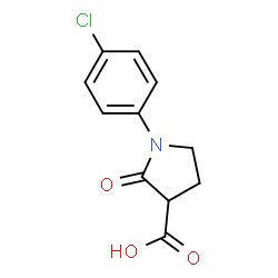 ChemSpider 2D Image | 1-(4-Chlorophenyl)-2-oxo-3-pyrrolidinecarboxylic acid | C11H10ClNO3