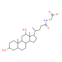 ChemSpider 2D Image | [(3,12-Dihydroxy-24-oxocholan-24-yl)amino]acetate | C26H42NO5
