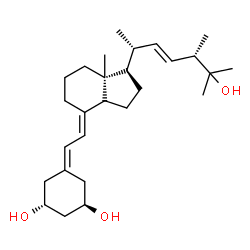 ChemSpider 2D Image | (1R,3R,7E,14beta)-17-[(2R,3E,5S)-6-Hydroxy-5,6-dimethyl-3-hepten-2-yl]-9,10-secoestra-5,7-diene-1,3-diol | C27H44O3