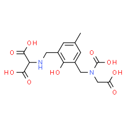 ChemSpider 2D Image | [(3-{[Carboxy(carboxymethyl)amino]methyl}-2-hydroxy-5-methylbenzyl)amino]malonic acid | C15H18N2O9