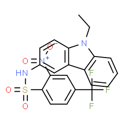 ChemSpider 2D Image | N-(9-Ethyl-9H-carbazol-3-yl)-2-nitro-4-(trifluoromethyl)benzenesulfonamide | C21H16F3N3O4S