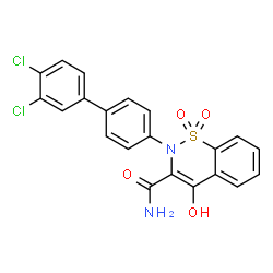 ChemSpider 2D Image | 2-(3',4'-Dichloro-4-biphenylyl)-4-hydroxy-2H-1,2-benzothiazine-3-carboxamide 1,1-dioxide | C21H14Cl2N2O4S