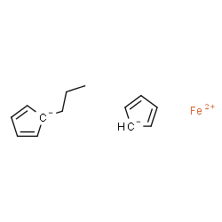 ChemSpider 2D Image | Iron(2+) 2,4-cyclopentadienide 1-propyl-2,4-cyclopentadienide (1:1:1) | C13H16Fe