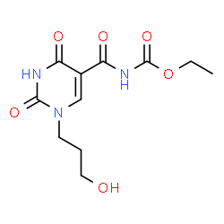 ChemSpider 2D Image | Ethyl {[1-(3-hydroxypropyl)-2,4-dioxo-1,2,3,4-tetrahydro-5-pyrimidinyl]carbonyl}carbamate | C11H15N3O6