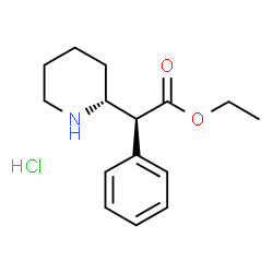 ChemSpider 2D Image | Ethyl (2S)-phenyl[(2R)-2-piperidinyl]acetate hydrochloride (1:1) | C15H22ClNO2