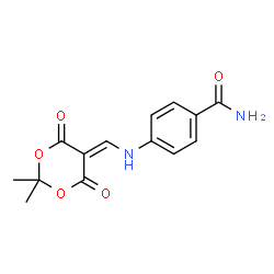 ChemSpider 2D Image | 4-[[(2,2-Dimethyl-4,6-dioxo-1,3-dioxan-5-ylidene)methyl]amino]benzamide | C14H14N2O5