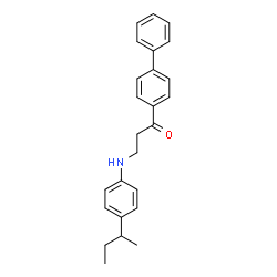 ChemSpider 2D Image | 1-(1,1'-BIPHENYL)-4-YL-3-(4-SEC-BUTYLANILINO)-1-PROPANONE | C25H27NO