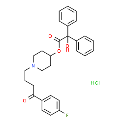ChemSpider 2D Image | 1-[4-(4-Fluorophenyl)-4-oxobutyl]-4-piperidinyl hydroxy(diphenyl)acetate hydrochloride (1:1) | C29H31ClFNO4