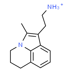 ChemSpider 2D Image | 2-(2-Methyl-5,6-dihydro-4H-pyrrolo[3,2,1-ij]quinolin-1-yl)ethanaminium | C14H19N2