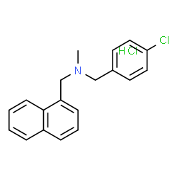 ChemSpider 2D Image | 1-(4-Chlorophenyl)-N-methyl-N-(1-naphthylmethyl)methanamine hydrochloride (1:1) | C19H19Cl2N