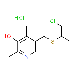 ChemSpider 2D Image | 5-{[(1-Chloro-2-propanyl)sulfanyl]methyl}-2,4-dimethyl-3-pyridinol hydrochloride (1:1) | C11H17Cl2NOS